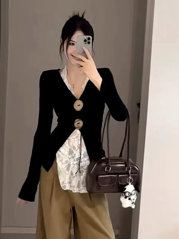 针织显瘦打底INS风时尚套装通勤早秋气质名媛9776