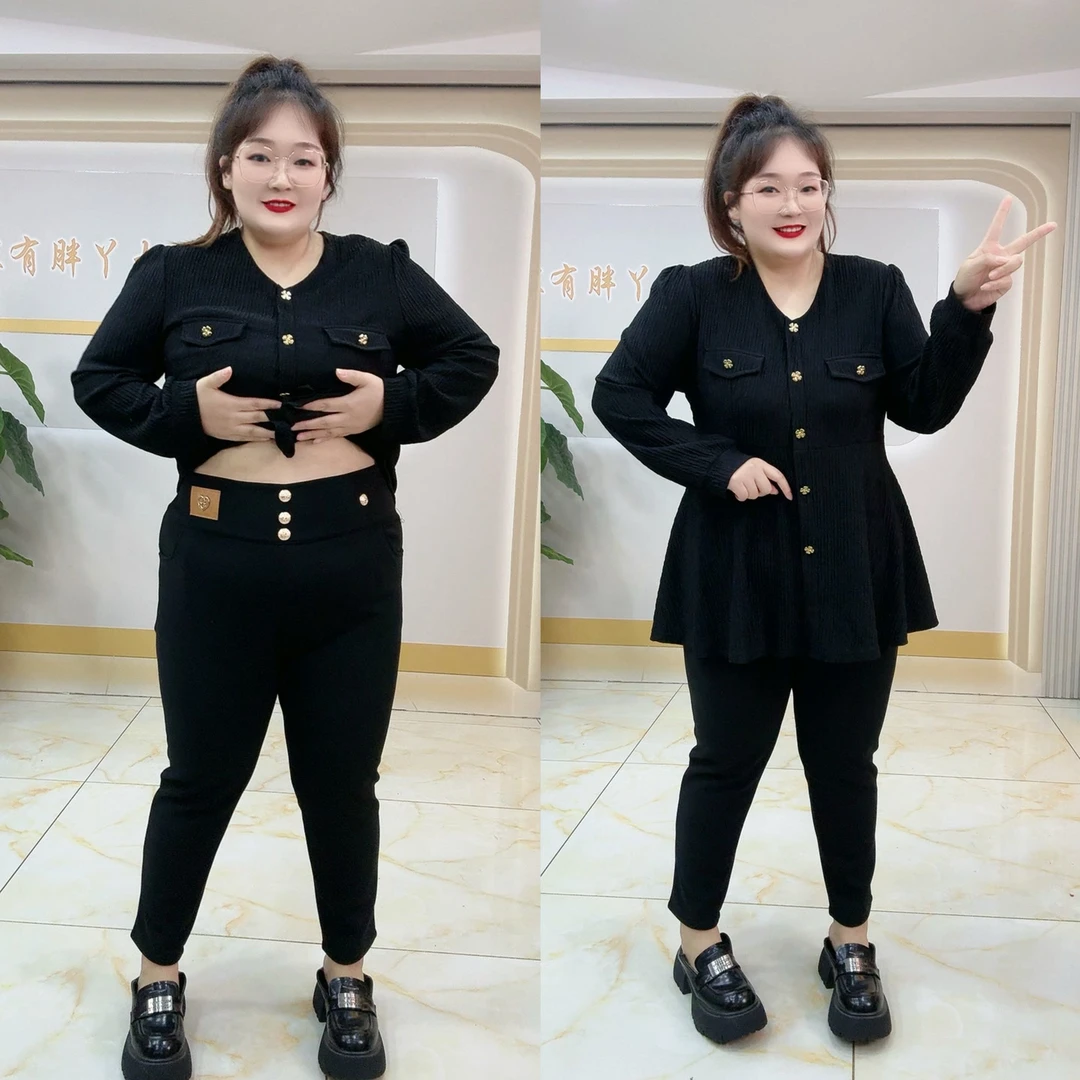 6093福利特价加绒贴标小黑裤