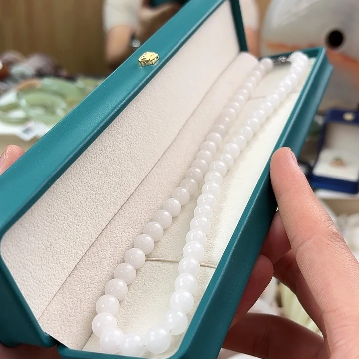 透闪石质玉项链银S925镶嵌