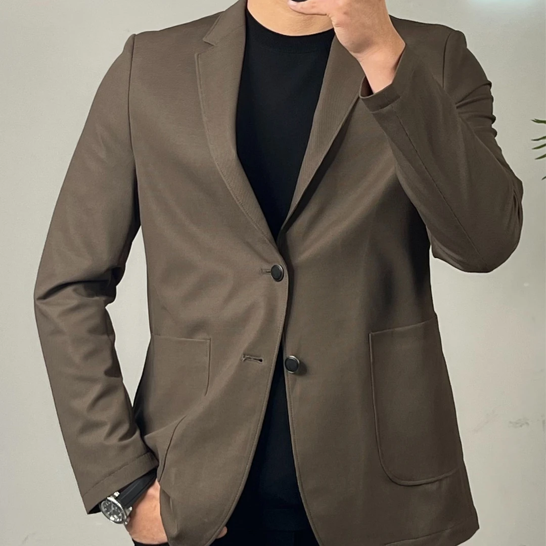 【文文的店】2025男士外套新品男款轻奢时尚休闲秋季商务西服w0016