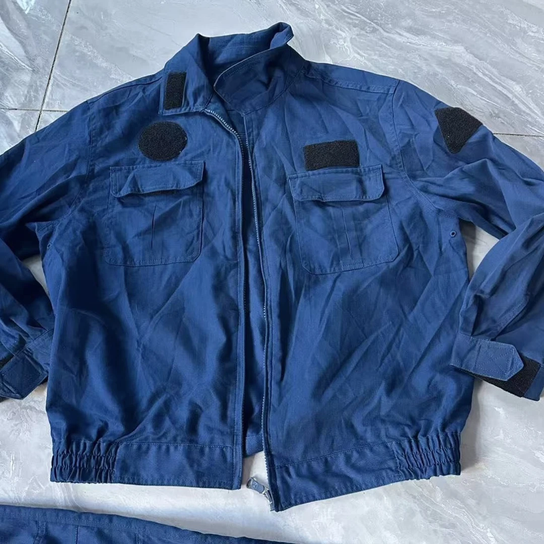 014夏款宝蓝色工作服(有磨损.小破口.脏.掉色现象)