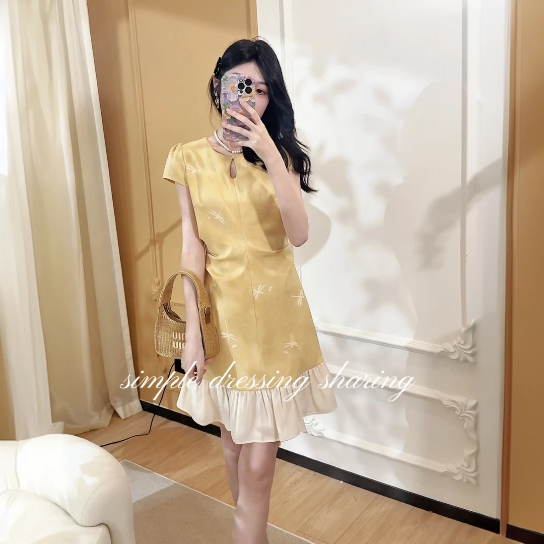 LULU【阳光画卷】夏季新款修身显瘦气质减龄感法式连衣裙-L250130Y