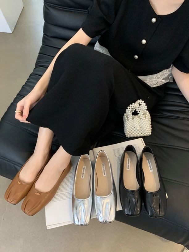D338-2百搭复古法式气质时尚跟鞋方头