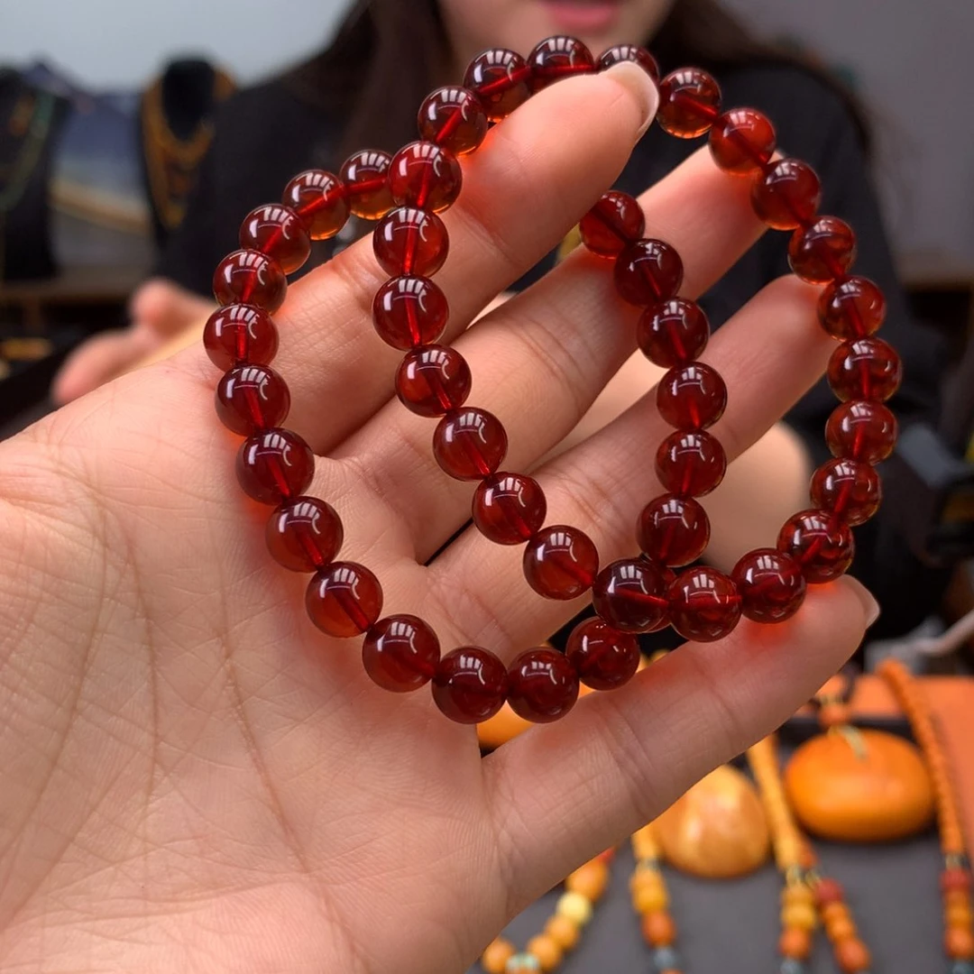 血珀手链未镶嵌多样性发一