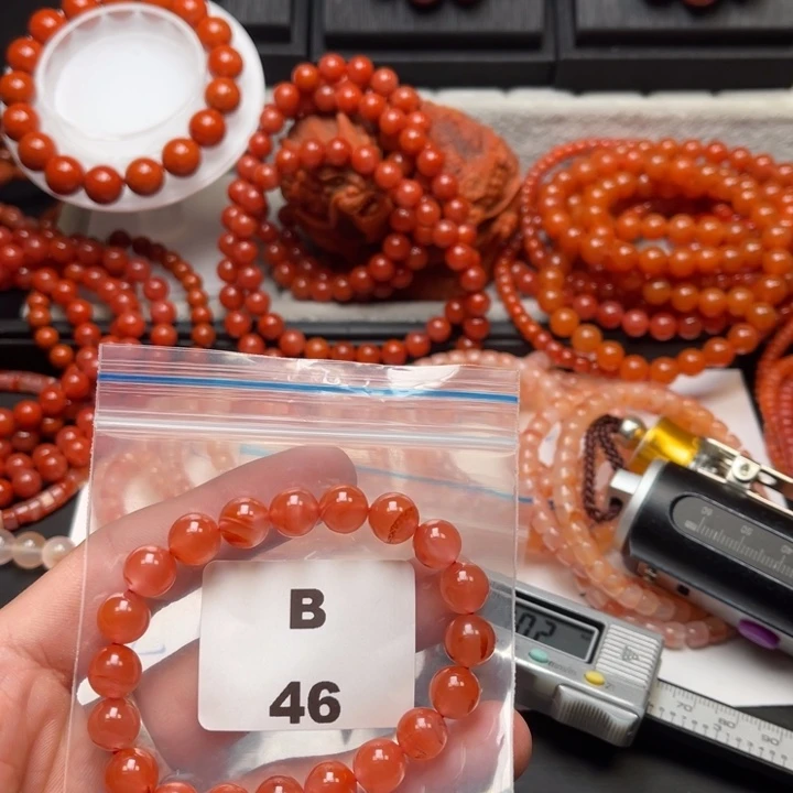 未镶嵌多样性发货默认微瑕称重9m m南红玛瑙