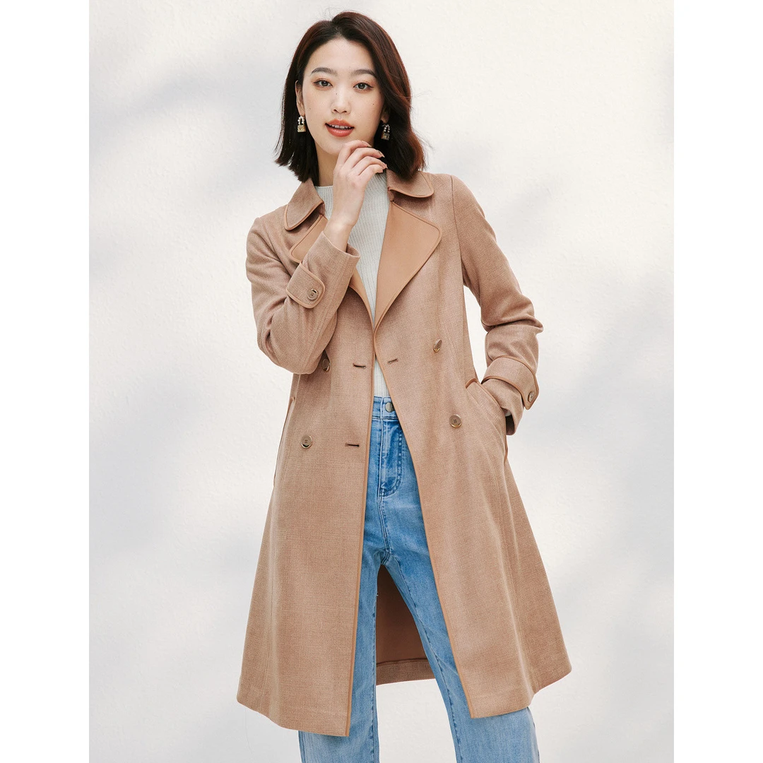 【安雅专属】春秋款英伦风经典时尚百搭款中长款风衣女外套