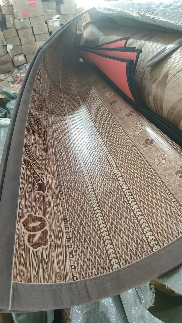 100竹枫叶条纹凉竹凉席 180*200 中间可折叠 颜色略有深浅