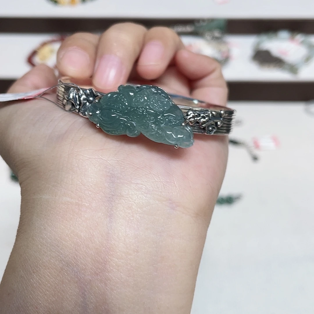 足银925银镶嵌手镯