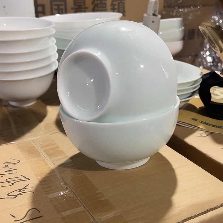 瓷片玉泥青瓷五英寸罗汉米饭碗2个，包邮