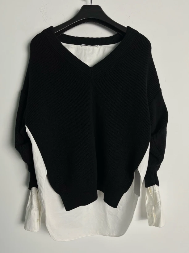 未使用 Alexander McQueen/亚历山大·麦昆 XS*1/针织假两件/06308