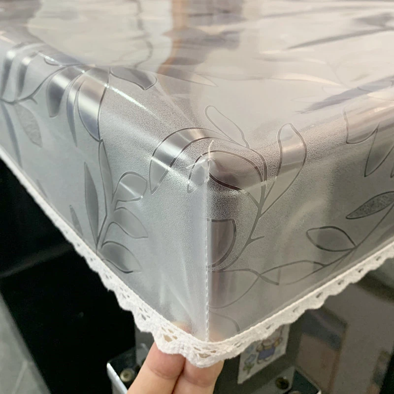 防水防油烤火桌子罩套电炉罩PVC透明胶垫正长方形包边款茶几桌罩