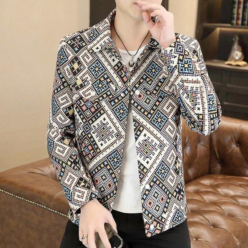 高档新款翻领春秋季夹克外套潮流时尚夹克休闲百搭品质男装671