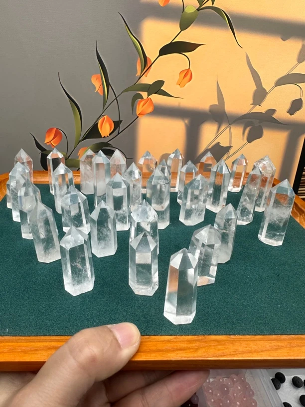 天然白水晶高晶体透体净体能量柱消磁水晶多样性发一高3-4cm