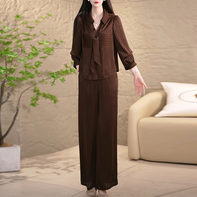 2025秋高级感优雅时尚高贵大气显年轻修身显瘦收腰遮肉两件套套装