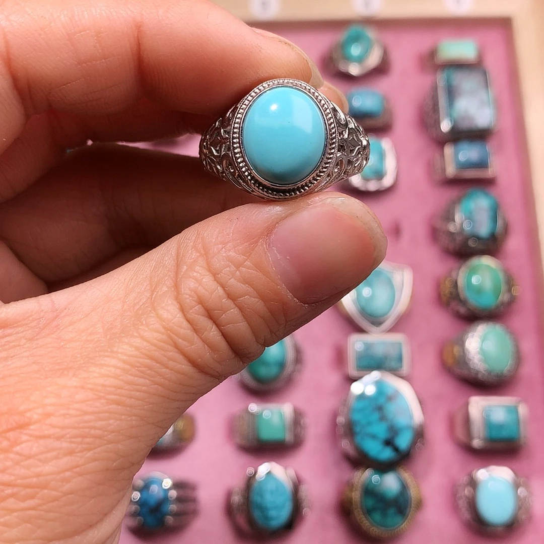 绿松石挂件银S925镶嵌爱**心