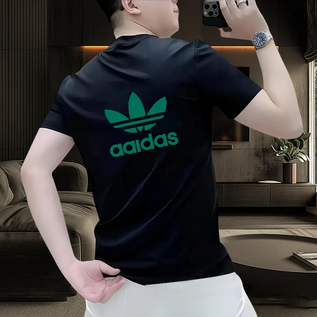 男士t恤短袖纯棉圆领印花2025夏季休闲半袖百搭痞帅慵懒风男装潮