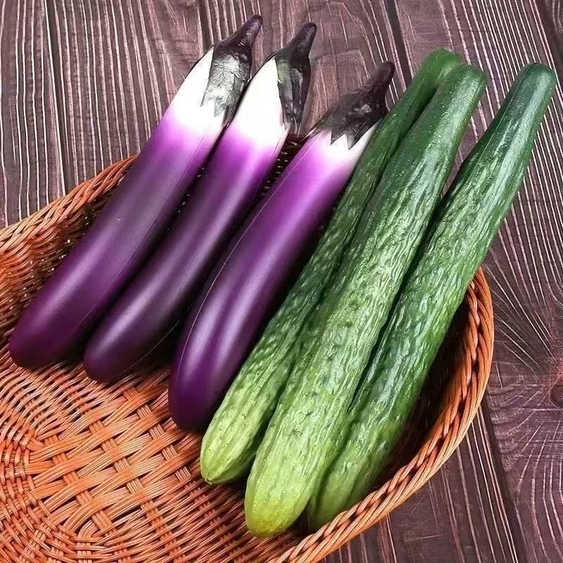 PU手感真黄瓜茄子模型水果蔬菜橱柜装饰拍摄道具