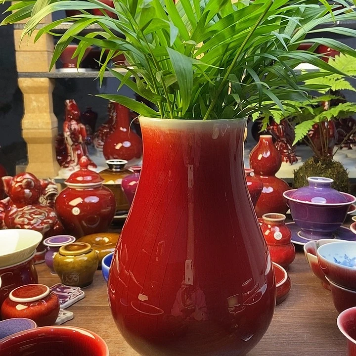 陶瓷庆****醛景德镇名陶雅玩原矿郎红