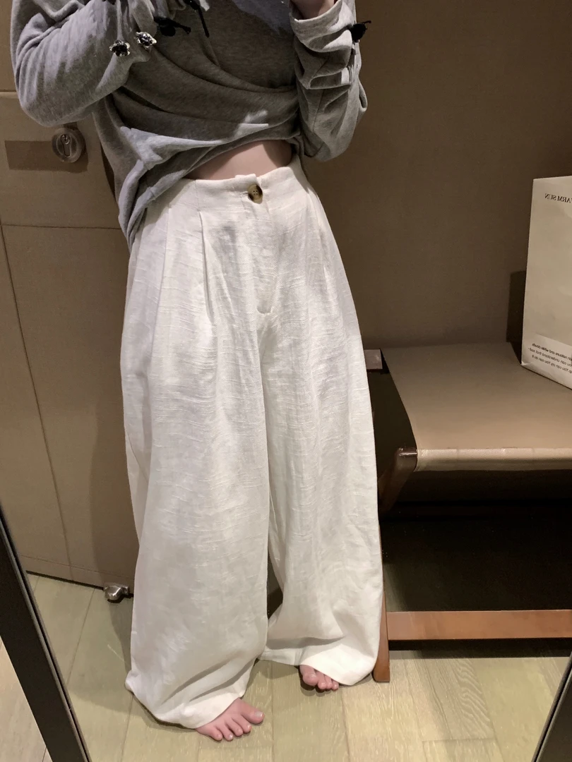 （春款）SM#休闲宽松百搭阔腿裤#5913（裤长105cm）