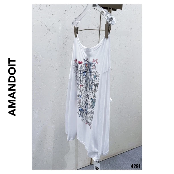 4291丨涂鸦印花长袖宽松型防晒圆领短袖印花T恤