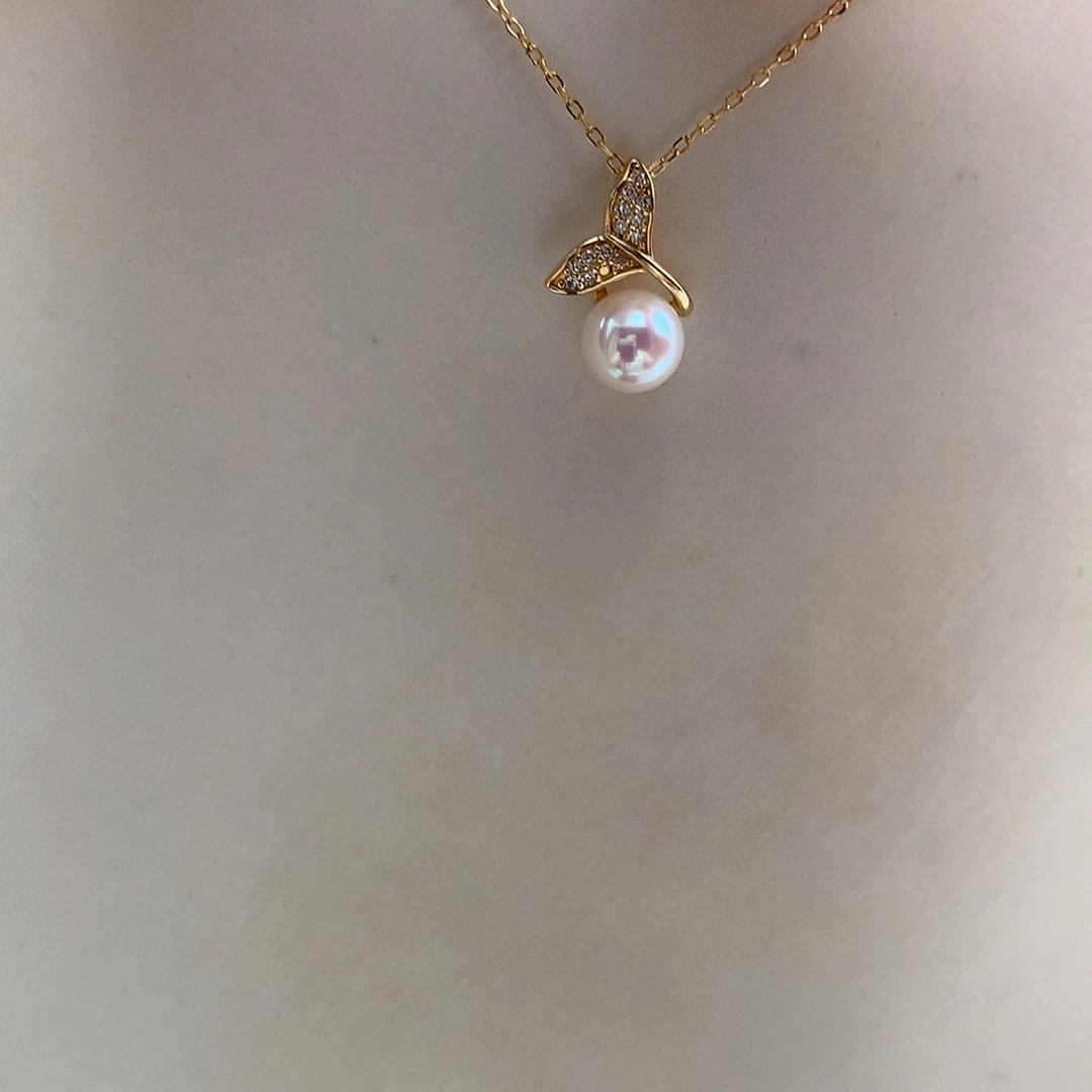 颈饰银S925镶嵌海水珍珠6.5-7mm ak