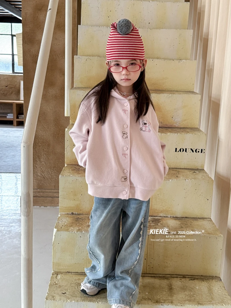2025年秋季新款女童长袖宽松型薄款带帽甜美粉色外套W855-86603