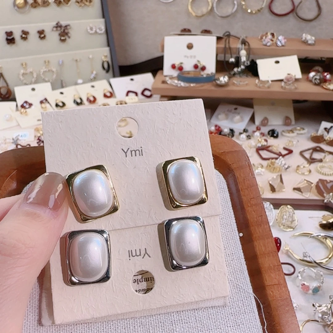 仿珍珠铜合金925银耳钉