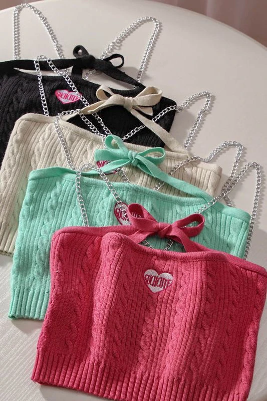 甜辣小众针织吊带背心女夏季内搭外穿辣妹打底上衣