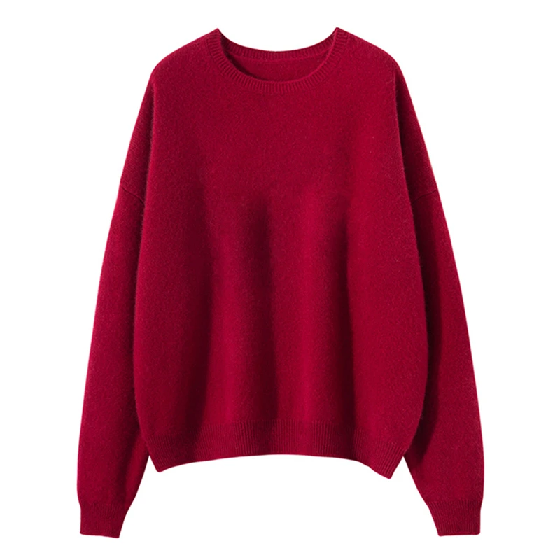 【100纯山羊绒】加厚经典大板型圆领套头羊绒衫百搭套头衫针织毛衣