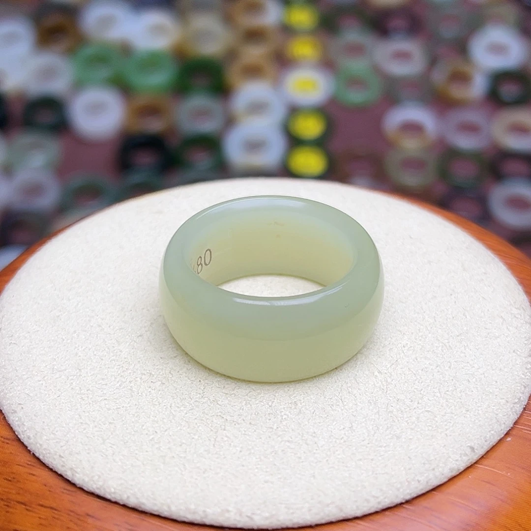 和田玉戒指未镶嵌21.7内径黄口