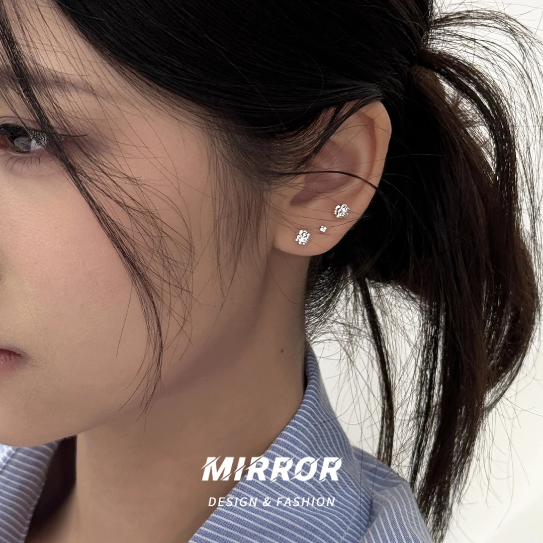 小麋人 925银耳饰 CE9400爆米花耳钉女耳环耳饰简约设计气质个性