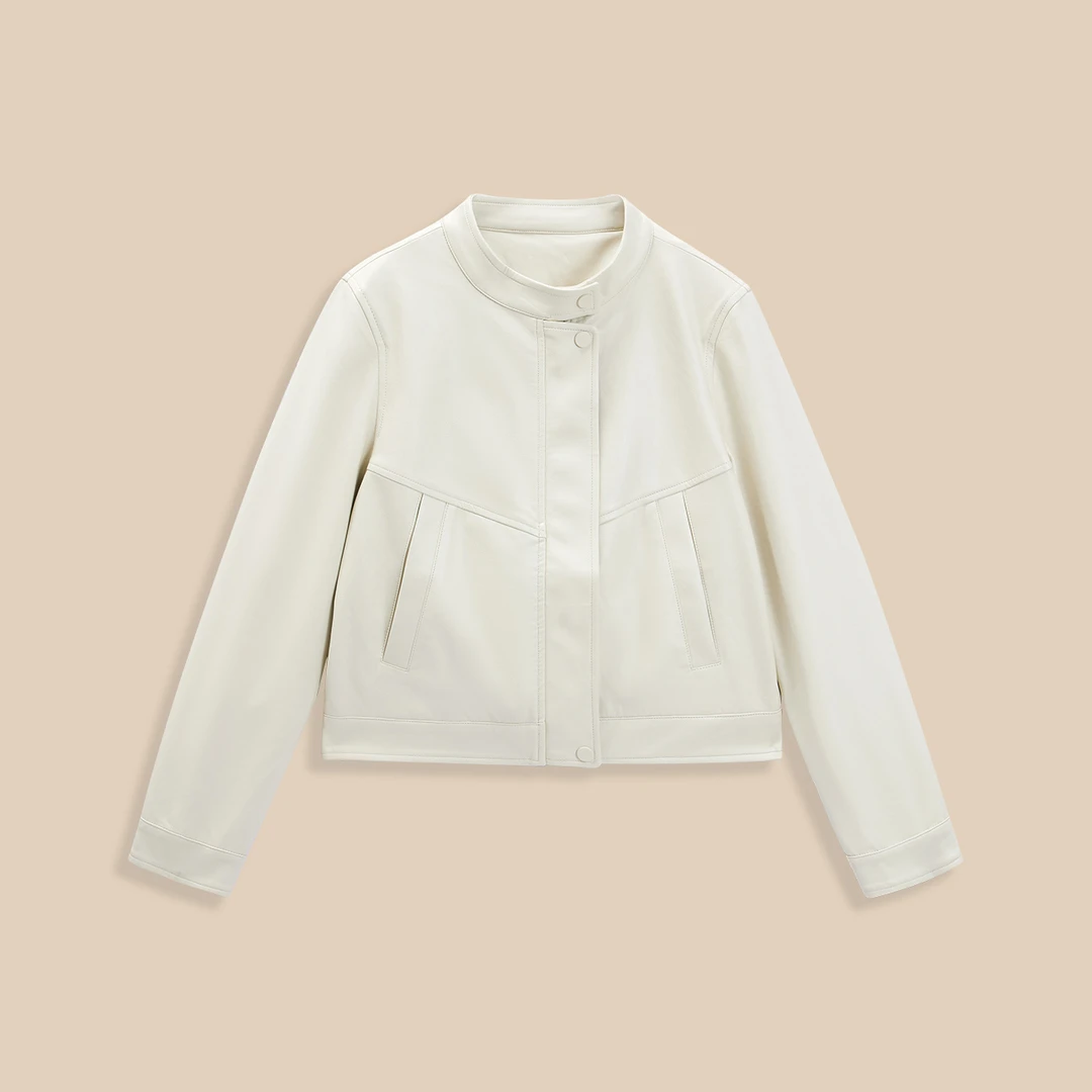 IEF/爱依服【小个子】2025秋季新款美式帅气机车风百搭亮面皮外套