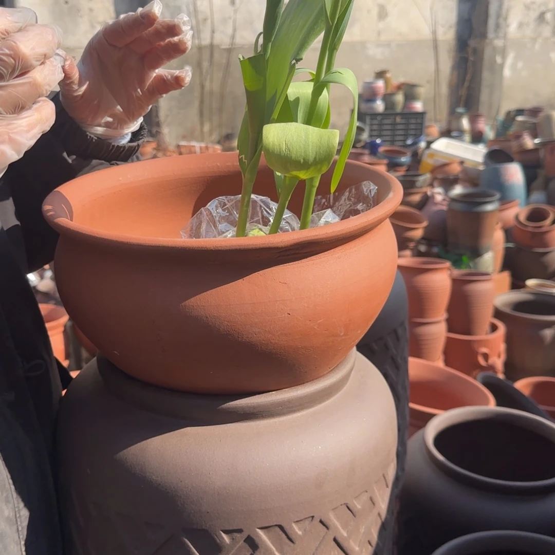 紫砂花盆口31高18宜兴紫砂瑕疵