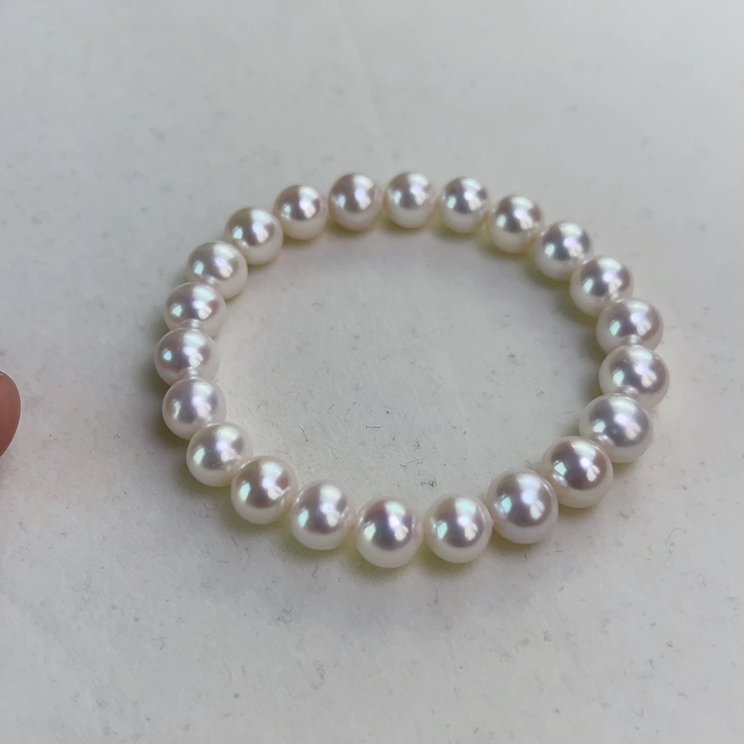 银S925镶嵌手绳淡水珍珠9点位
