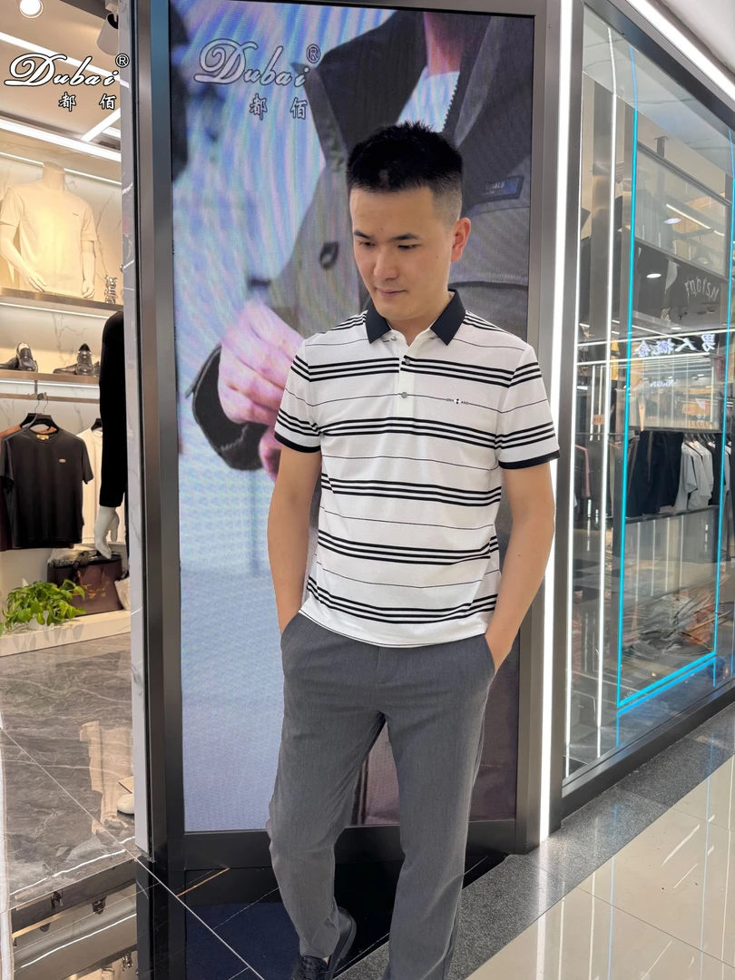 Dubai/都佰 25伊利特蚂蚁布T恤夏季D2538