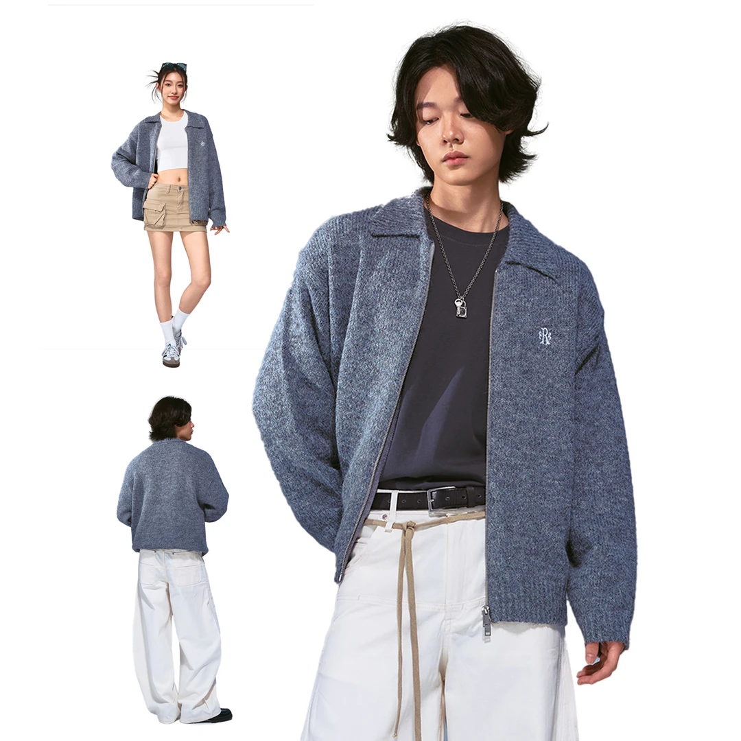 Remedy秋冬新款cleanfit宽松开衫毛衣潮牌短宽版型针织衫外套男女
