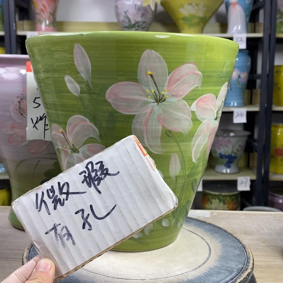 景德镇手工手绘陶瓷花盆