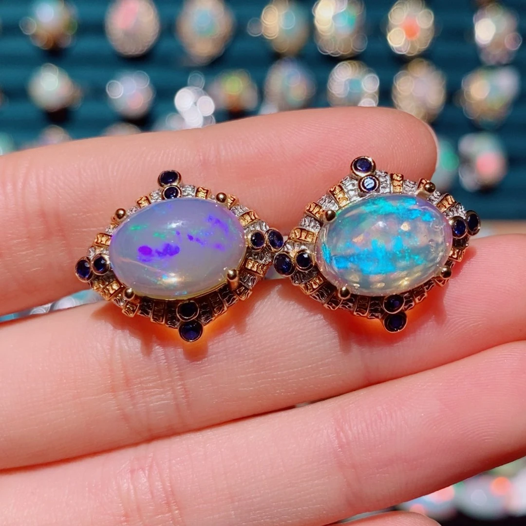 欧泊欧泊耳饰银S925镶嵌