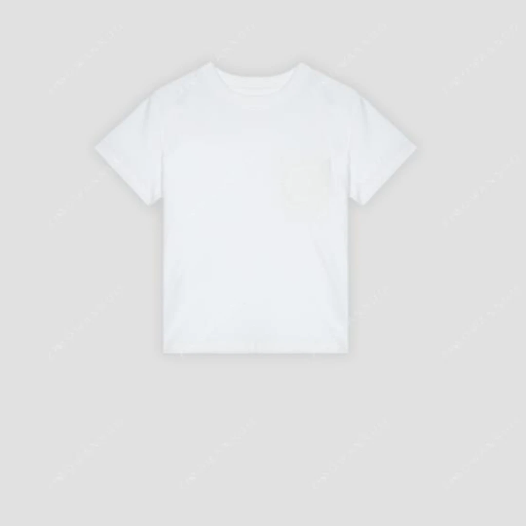 H家平纹万针刺绣口袋棉质短袖T恤NC0398