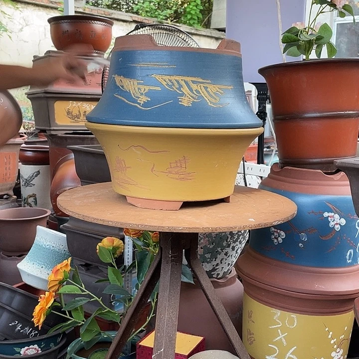 5个33黄票口和3个33蓝票口花盆紫砂花盆