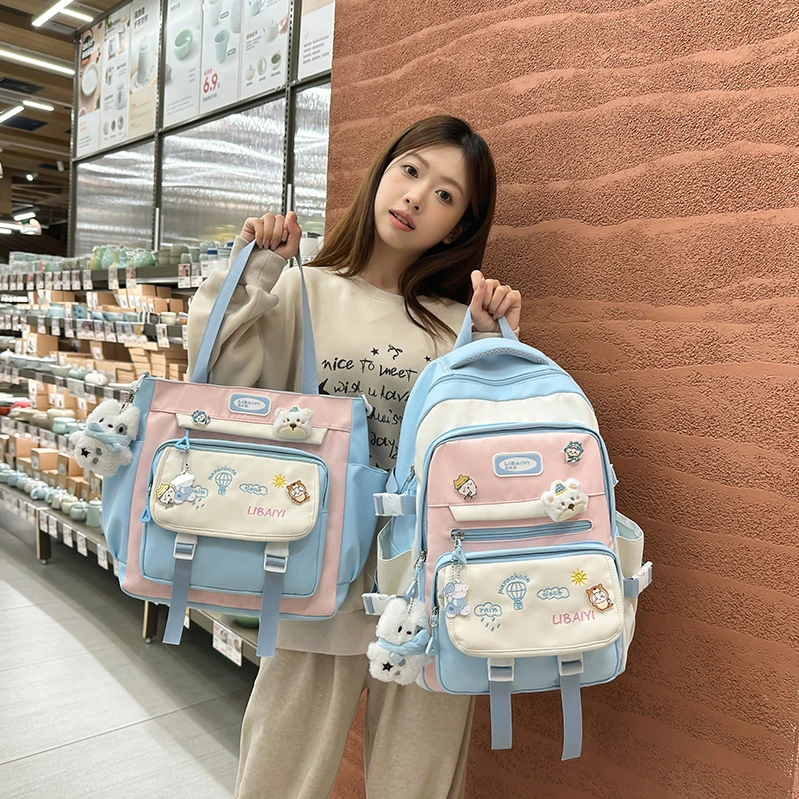 书包初中女生大容量高中生背包中学生高颜值日系小学生减负双肩包