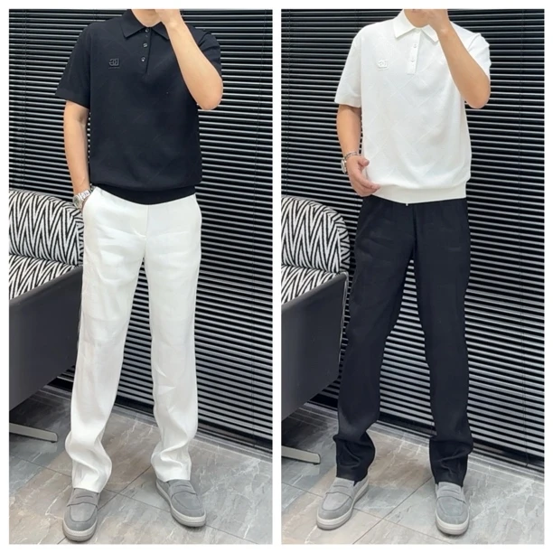 DG迪嘎雅男士翻领针织短袖068春夏新品针织翻领短袖T恤简约夏季