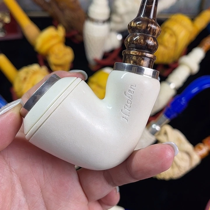 海泡石烟斗大号空腔弯牛头特价