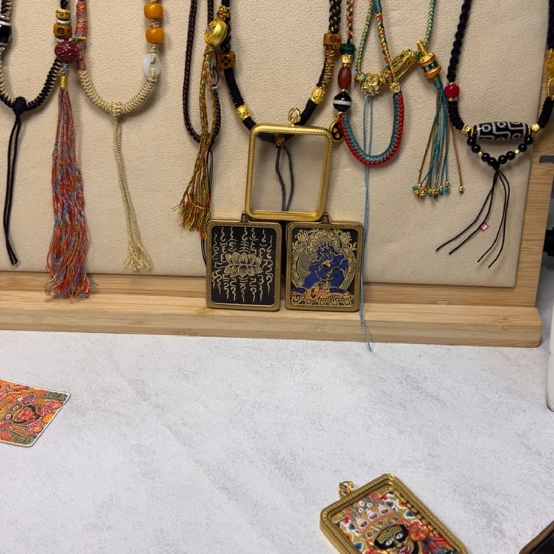 吊坠五条加黑财神双面铜