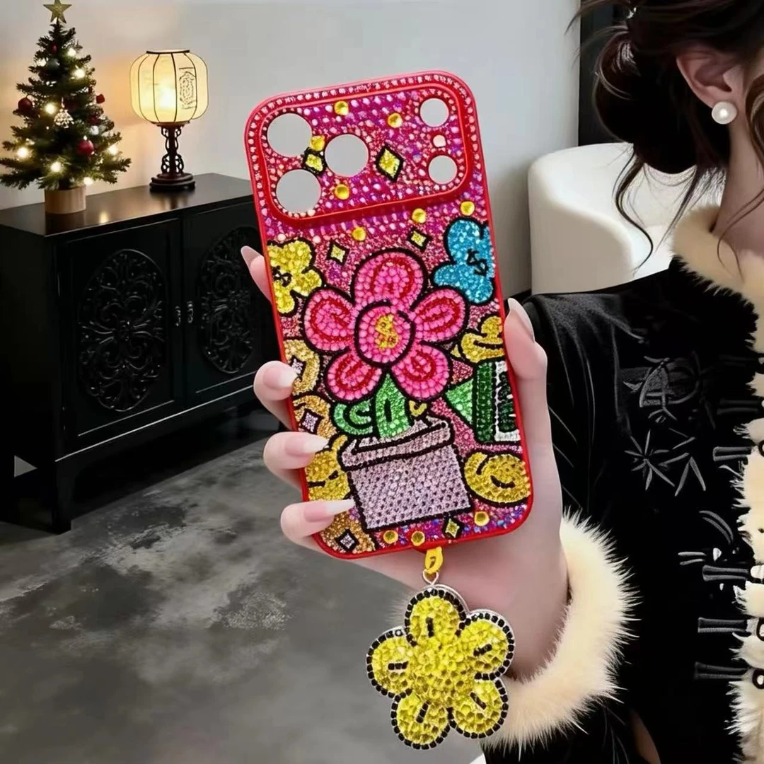 满钻时尚饰品手工有钱花手机壳