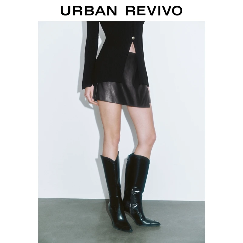 UR2025秋季新款女装时尚复古摩登气质裙裤短裤UWG650065+