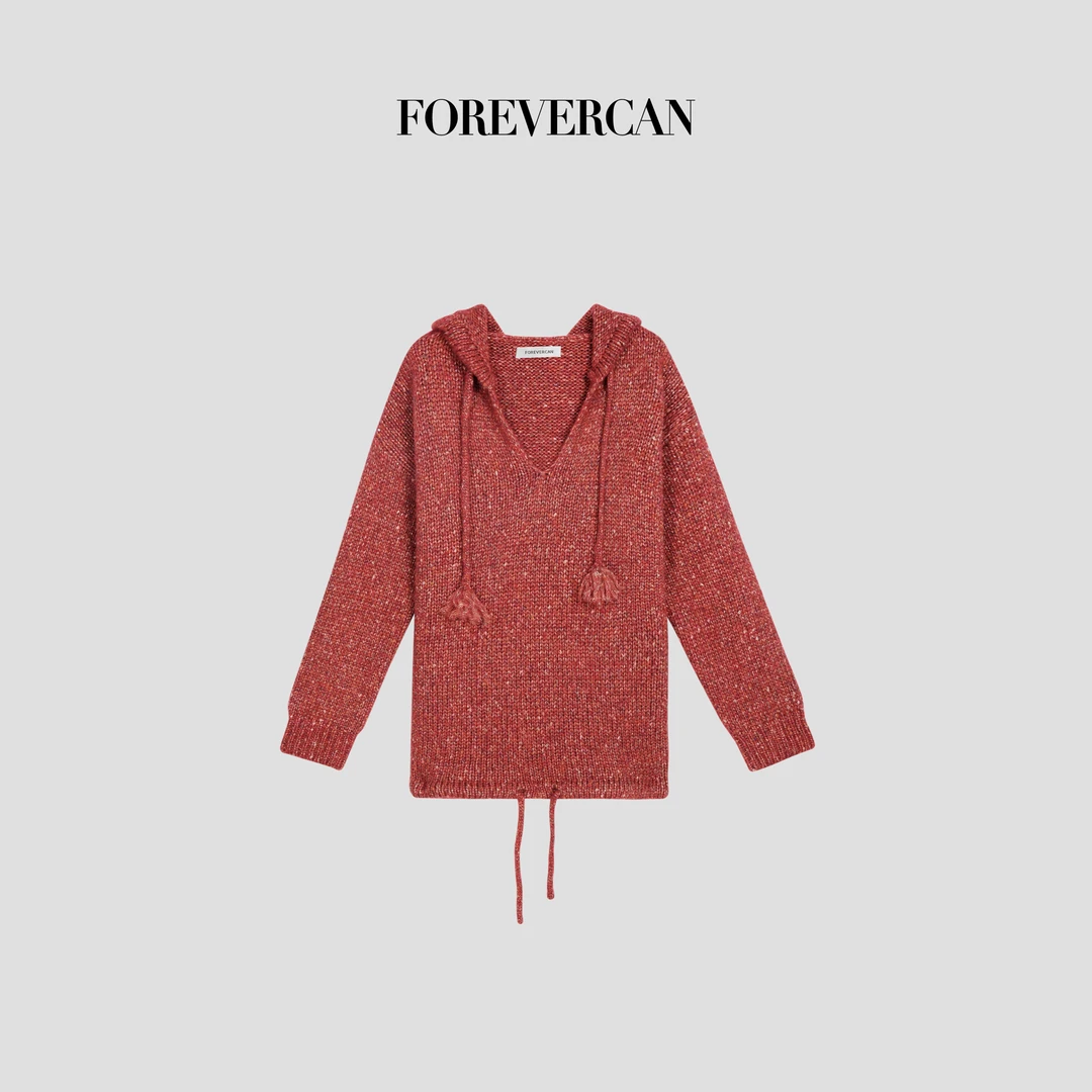 FOREVERCAN“春和景明”慵懒风客订美丽诺羊毛花纱针织上衣MY4488C