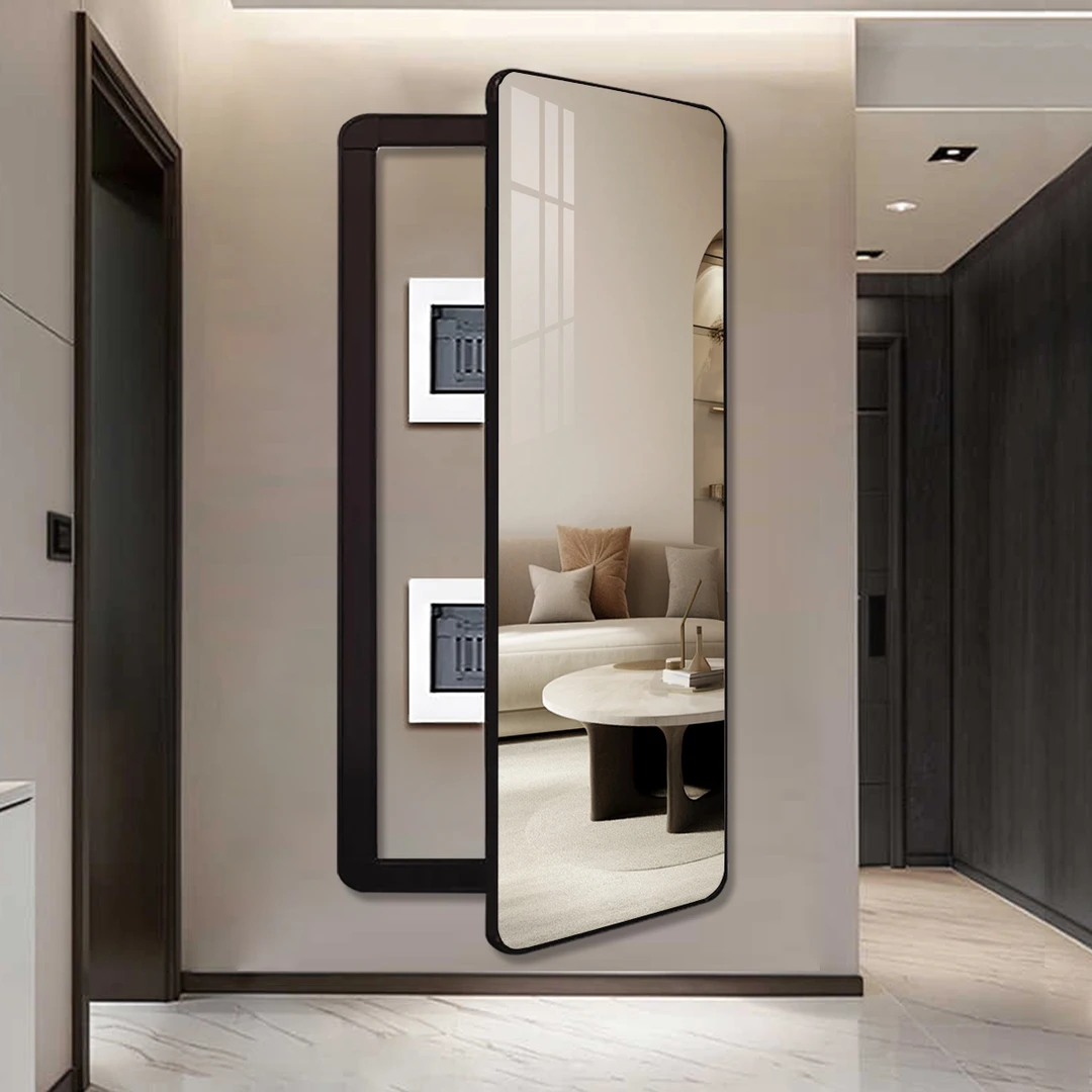 穿衣镜电表箱壁挂式全身镜可遮挡弱电箱配电电闸箱开合推拉试衣镜