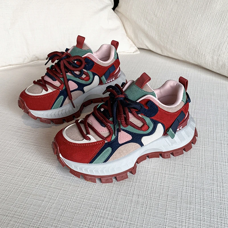 2025新款复古港风软底软面搭配休闲潮流阿甘鞋厚底运动鞋轻便女鞋