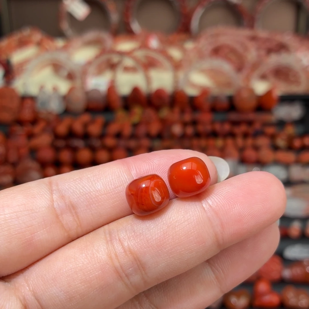 南红玛瑙未镶嵌颈饰10咪老型珠一对